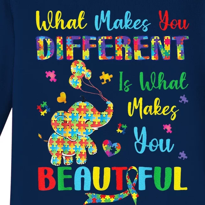 Elephant Autism Awareness Autistic For Family Baby Long Sleeve Bodysuit