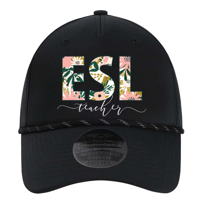 English As A Second Language Team Floral Esl Teacher Cool Gift Performance The Dyno Cap