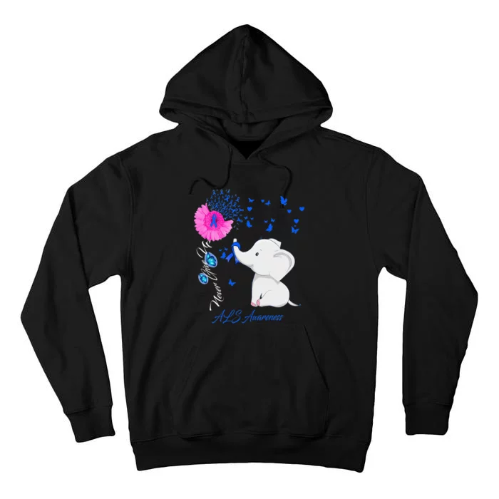 Elephant ALS Awareness - ALS Ribbon Tall Hoodie