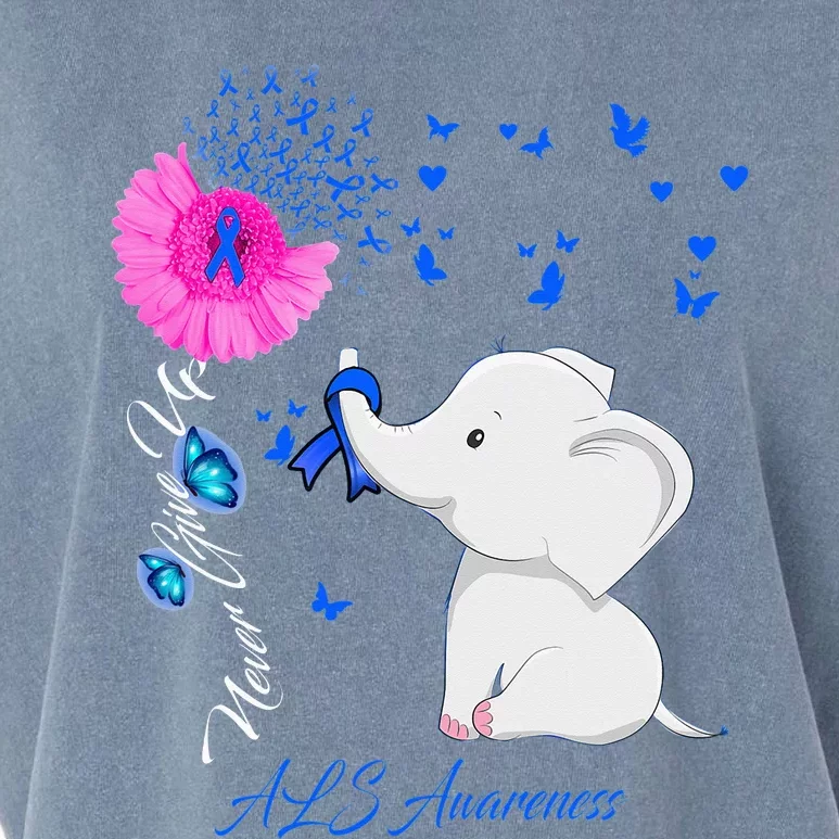 Elephant ALS Awareness - ALS Ribbon Garment-Dyed Women's Muscle Tee