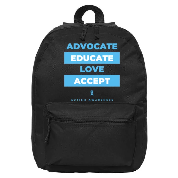 Educate Autism Awareness 16 in Basic Backpack