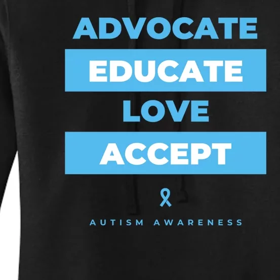 Educate Autism Awareness Women's Pullover Hoodie