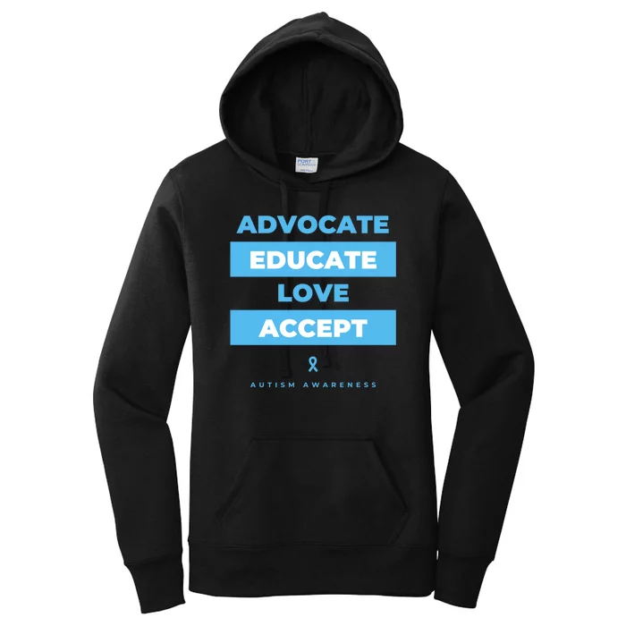 Educate Autism Awareness Women's Pullover Hoodie