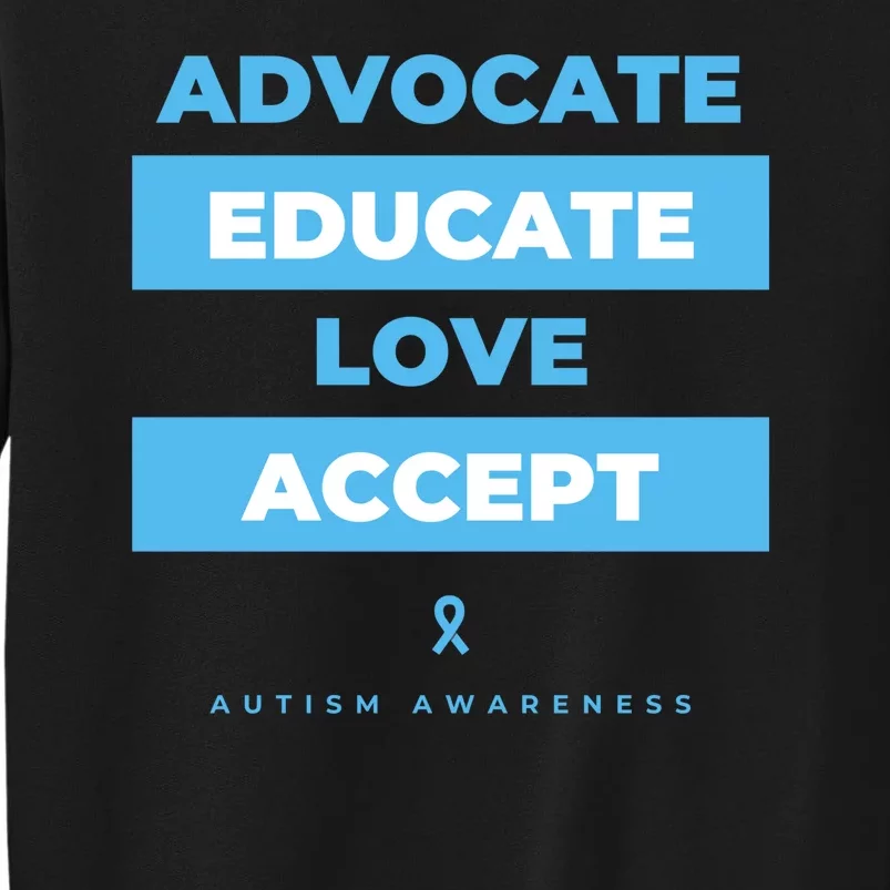 Educate Autism Awareness Tall Sweatshirt