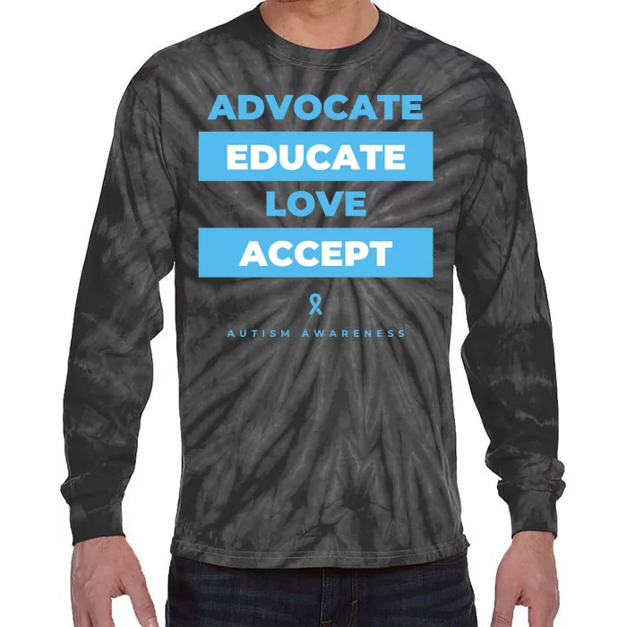 Educate Autism Awareness Tie-Dye Long Sleeve Shirt