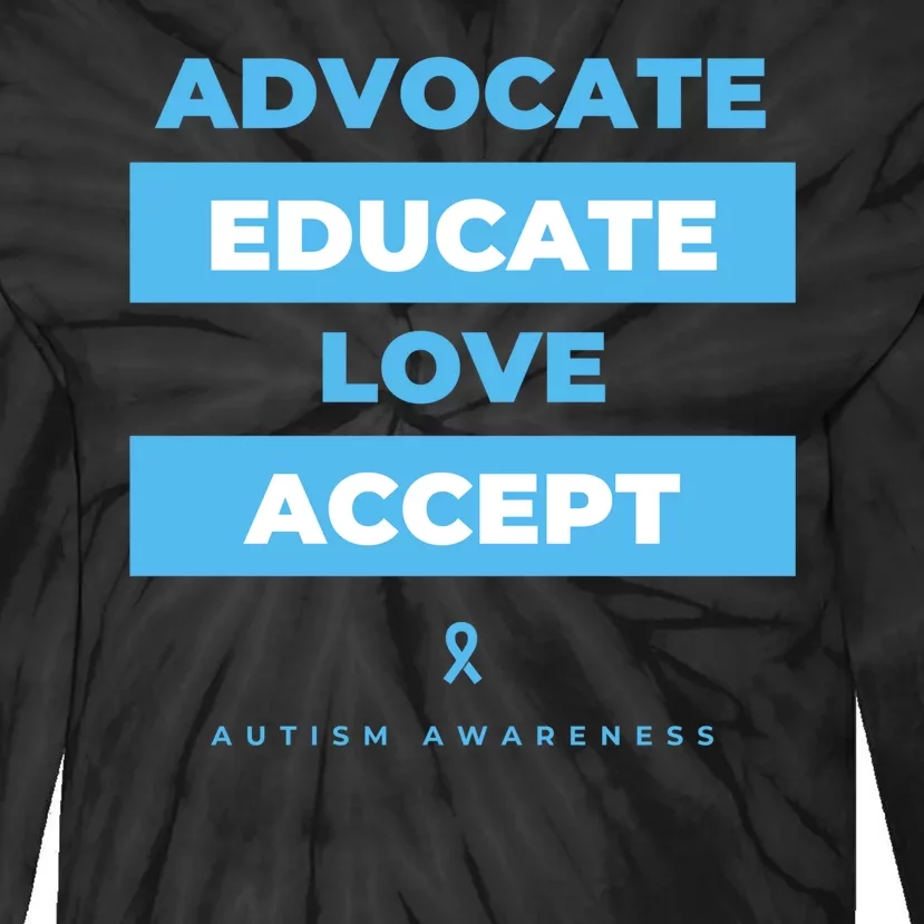 Educate Autism Awareness Tie-Dye Long Sleeve Shirt