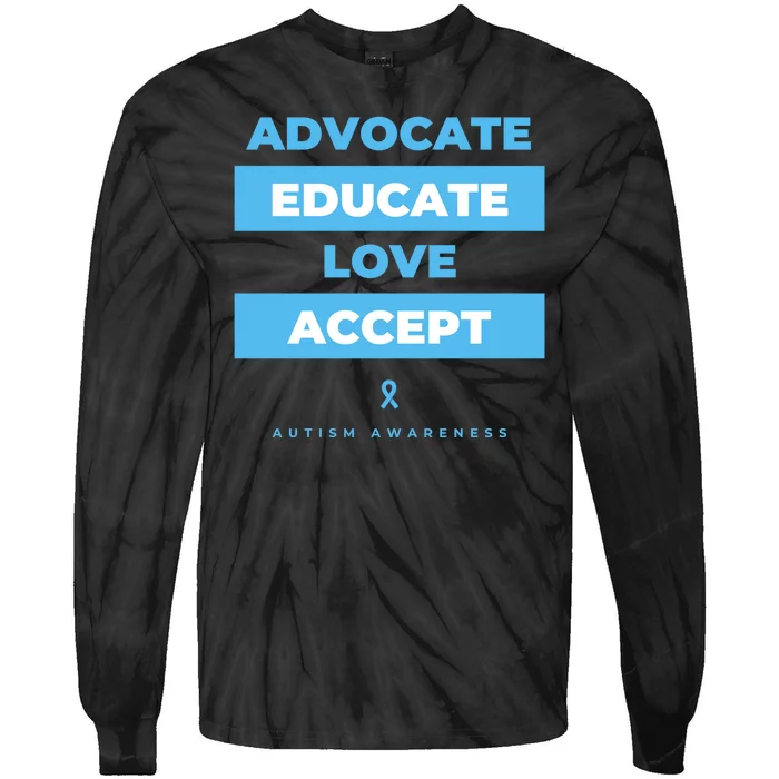 Educate Autism Awareness Tie-Dye Long Sleeve Shirt