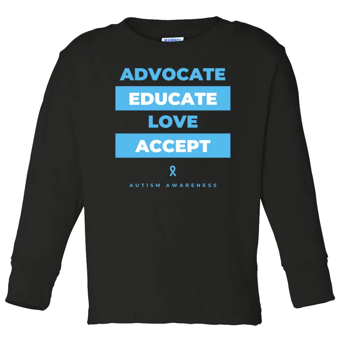 Educate Autism Awareness Toddler Long Sleeve Shirt