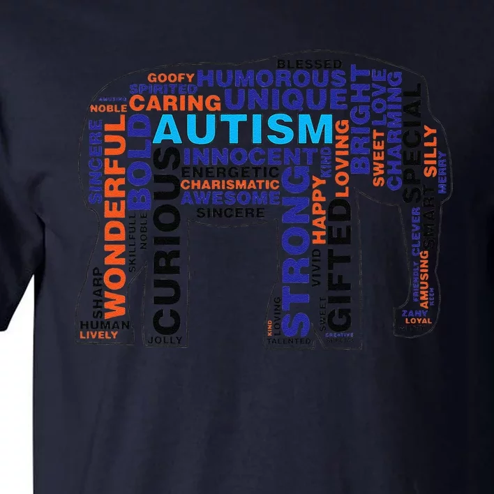 Elephant Autism Awareness Autism Awareness Gift Tall T-Shirt