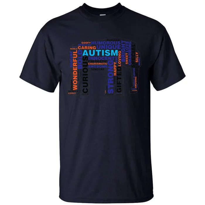 Elephant Autism Awareness Autism Awareness Gift Tall T-Shirt