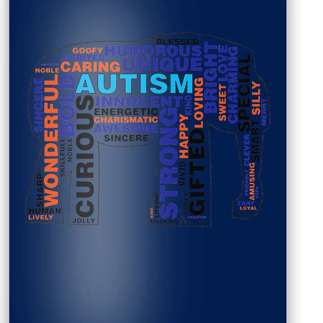 Elephant Autism Awareness Autism Awareness Gift Poster