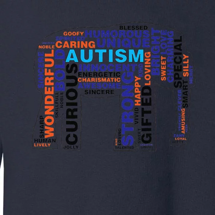 Elephant Autism Awareness Autism Awareness Gift Toddler Sweatshirt