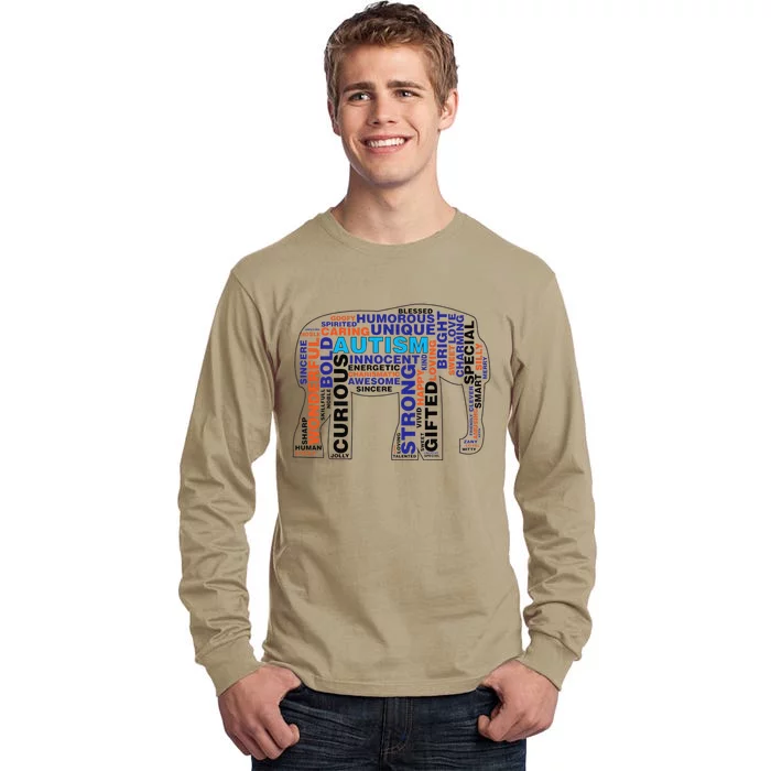 Elephant Autism Awareness Autism Awareness Gift Tall Long Sleeve T-Shirt