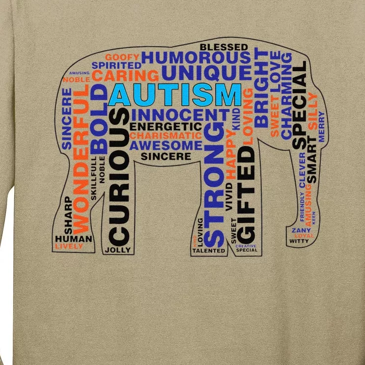 Elephant Autism Awareness Autism Awareness Gift Tall Long Sleeve T-Shirt