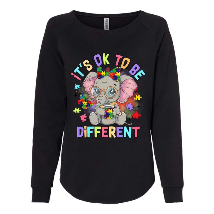 Elephant Autism Awareness ItS Ok To Be Different Womens California Wash Sweatshirt