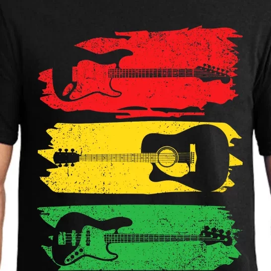 Electric Acoustic Bass Guitar Black History BLM Guitarist Pajama Set