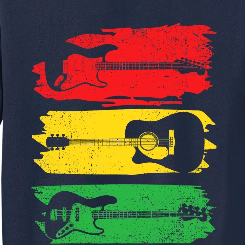 Electric Acoustic Bass Guitar Black History BLM Guitarist Tall Sweatshirt