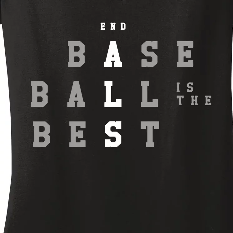 End Als Baseball Is The Best Women's V-Neck T-Shirt