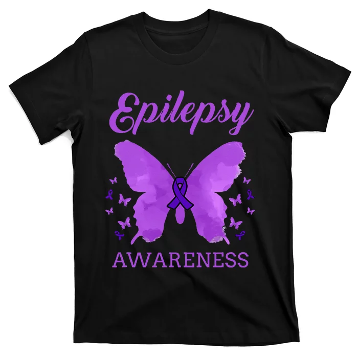 Epilepsy Awareness Butterfly Epilepsy Warrior T-Shirt