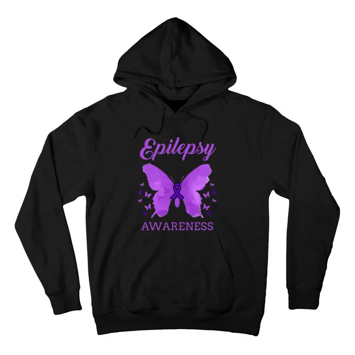 Epilepsy Awareness Butterfly Epilepsy Warrior Tall Hoodie