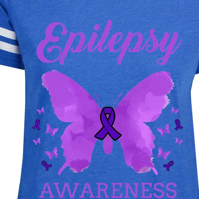 Epilepsy Awareness Butterfly Epilepsy Warrior Enza Ladies Jersey Football T-Shirt