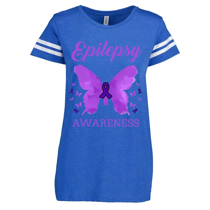 Epilepsy Awareness Butterfly Epilepsy Warrior Enza Ladies Jersey Football T-Shirt