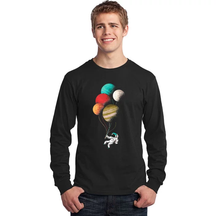 EDM Astronaut Balloon Design Dance Rave Music Festival Tall Long Sleeve T-Shirt