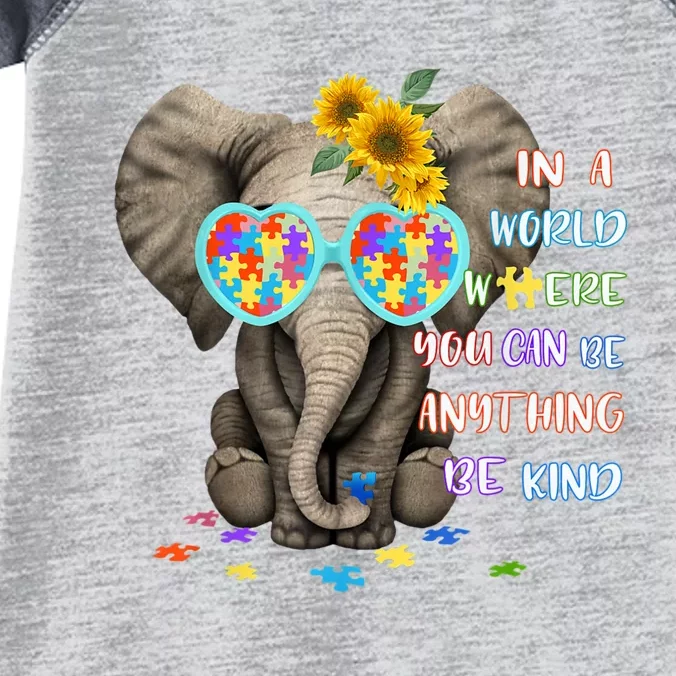 Elephant Autism Be Kind Autism Awareness Infant Baby Jersey Bodysuit