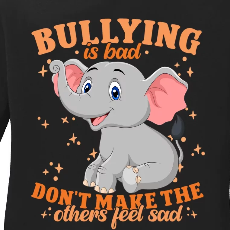 Elephant Anti Bullying Awareness Month Ladies Long Sleeve Shirt