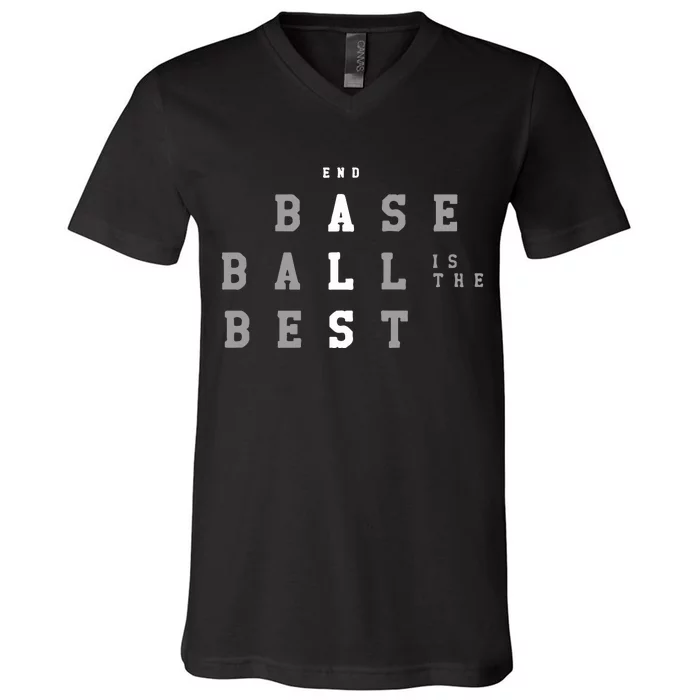 End ALS Baseball Is The Best Baseball Lover Baseball Team V-Neck T-Shirt