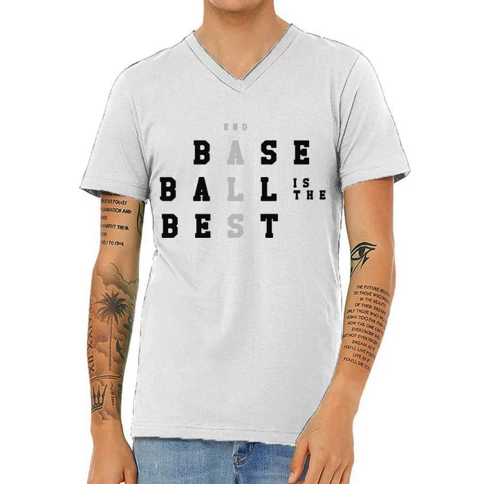 End Als Baseball Is The Best Baseball Lover Baseball Team V-Neck T-Shirt