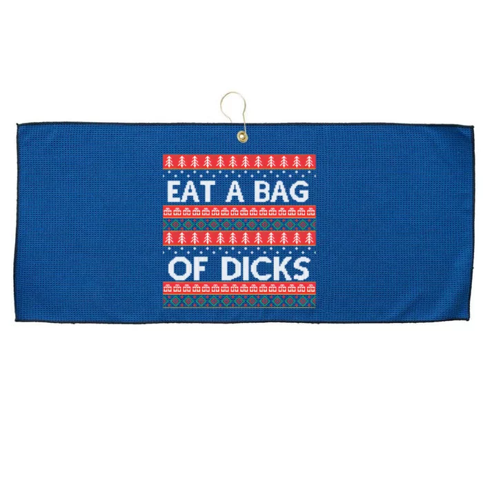 Eat A Bag Of Dicks Ugly Christmas1 Large Microfiber Waffle Golf Towel