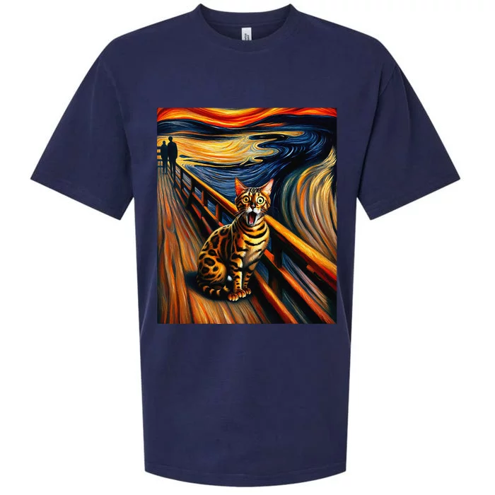 Expressionist Artsy Bengal Cat Artistic Bengal Cat Sueded Cloud Jersey T-Shirt