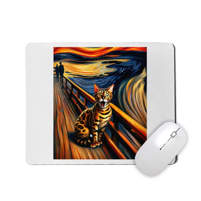 Expressionist Artsy Bengal Cat Artistic Bengal Cat Mousepad