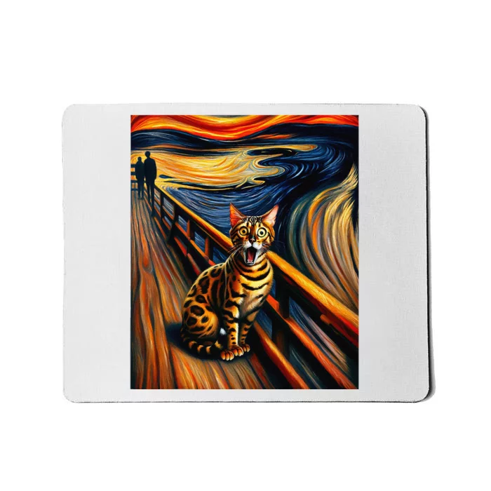 Expressionist Artsy Bengal Cat Artistic Bengal Cat Mousepad