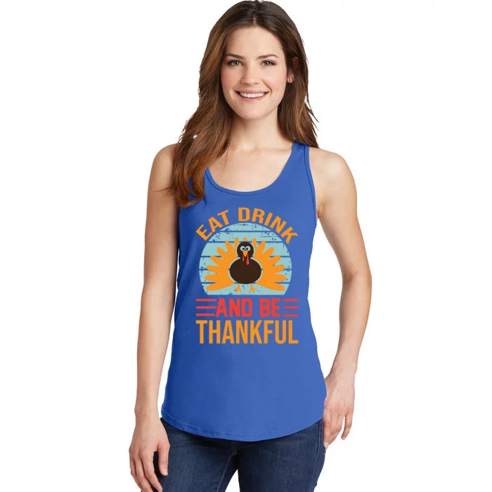 Eat And Be Thankful Funny Season And Fall Lover Gift Ladies Essential Tank