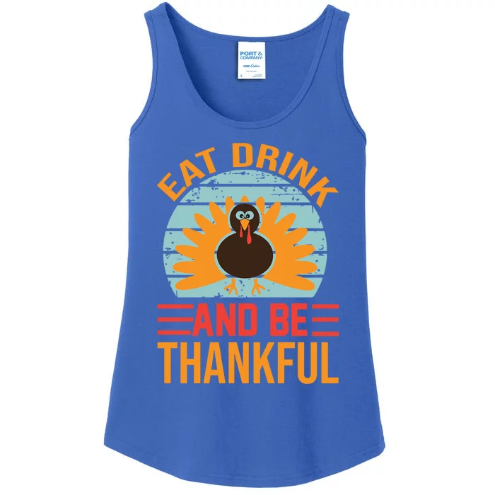 Eat And Be Thankful Funny Season And Fall Lover Gift Ladies Essential Tank