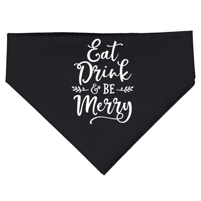 Eat And Be Merry Christmas Ing Squad Cool Gift USA-Made Doggie Bandana