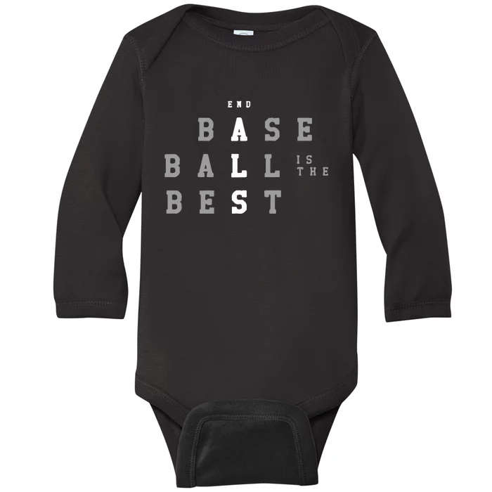 End ALS Baseball Is The Best Baseball Lover Baseball Team Baby Long Sleeve Bodysuit