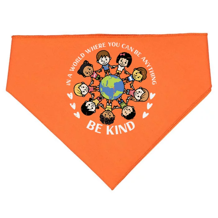 Earth Anti Bullying Unity Day Orange USA-Made Doggie Bandana