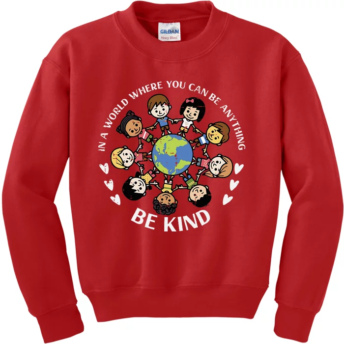 Earth Anti Bullying Unity Day Orange Kids Sweatshirt