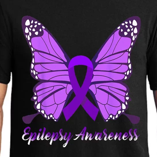 Epilepsy Awareness Butterfly Purple Ribbon Epilepsy Support Pajama Set