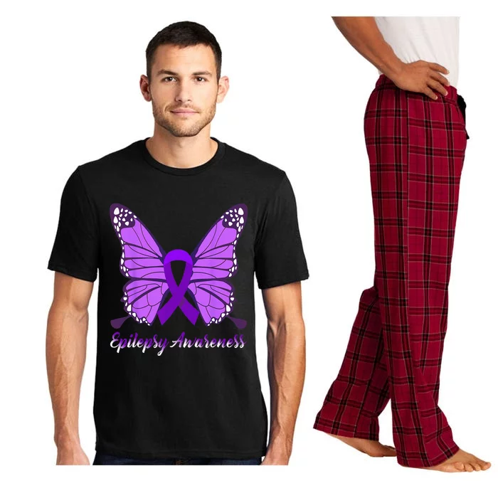 Epilepsy Awareness Butterfly Purple Ribbon Epilepsy Support Pajama Set