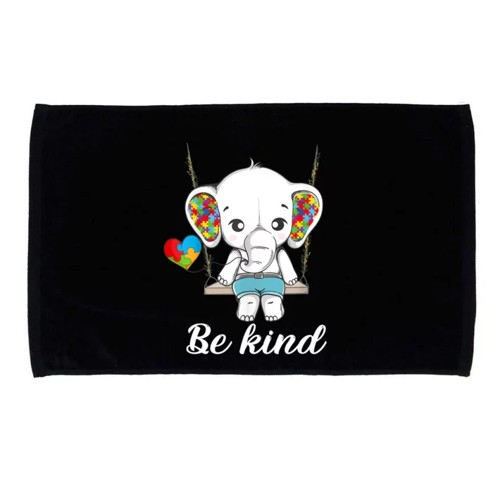 Elephant Autistic Be Kind Sign Language Autism Awareness Gift Microfiber Hand Towel