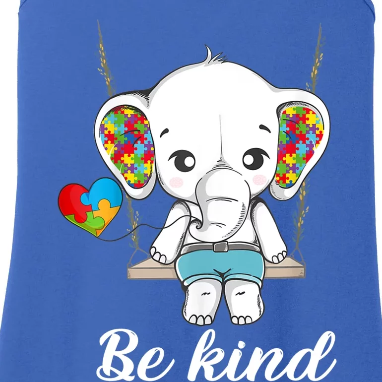 Elephant Autistic Be Kind Sign Language Autism Awareness Gift Ladies Essential Tank