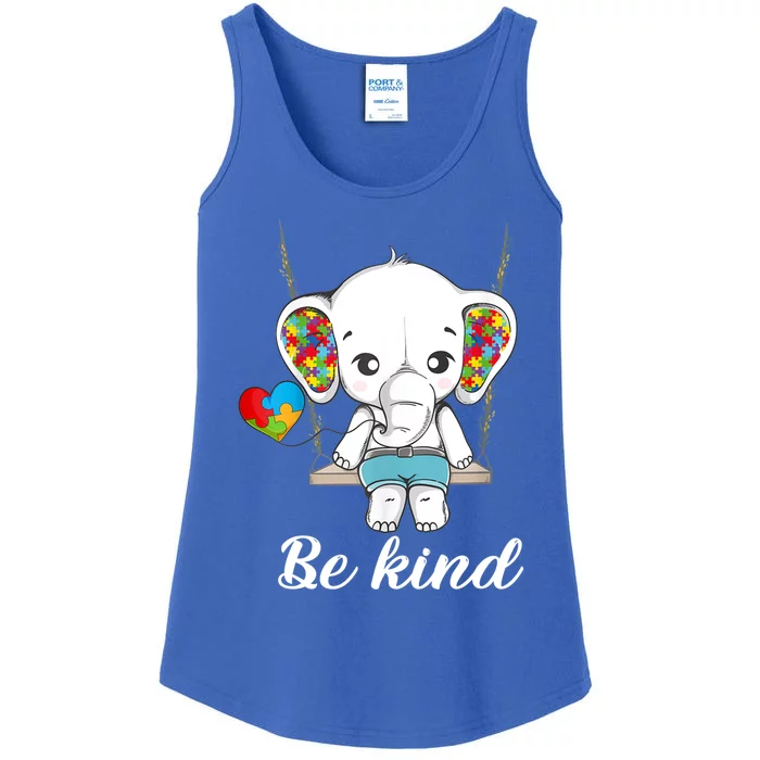 Elephant Autistic Be Kind Sign Language Autism Awareness Gift Ladies Essential Tank