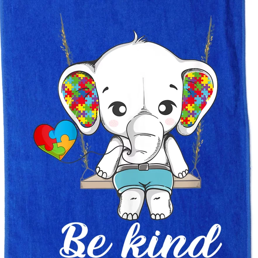 Elephant Autistic Be Kind Sign Language Autism Awareness Gift Platinum Collection Golf Towel