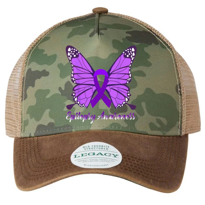 Epilepsy Awareness Butterfly Purple Ribbon Epilepsy Support Legacy Tie Dye Trucker Hat