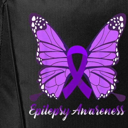 Epilepsy Awareness Butterfly Purple Ribbon Epilepsy Support City Backpack