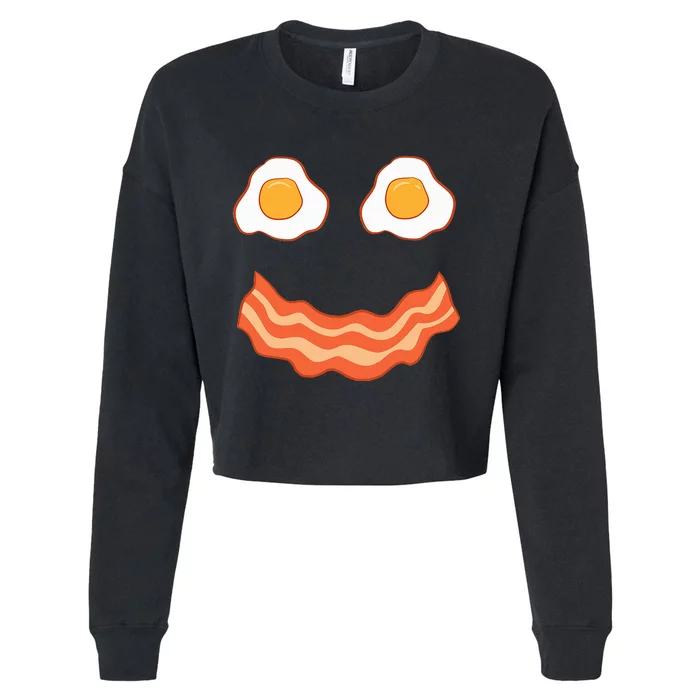 Egg And Bacon Egg And Bacon Face Brunch Breakfast Cropped Pullover Crew